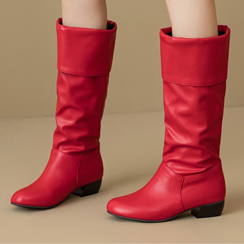 Waterproof Winter Boot - Botki za kolano wsuwane, plisowane, jesienne