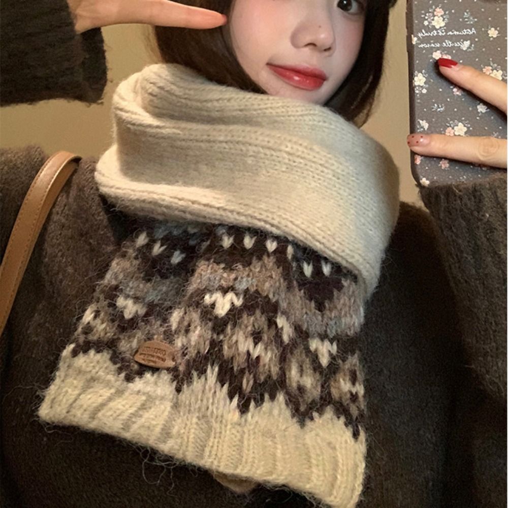Wool Scarf Men - Klasyczny wełniany szal żakardowy, gruby zimowy