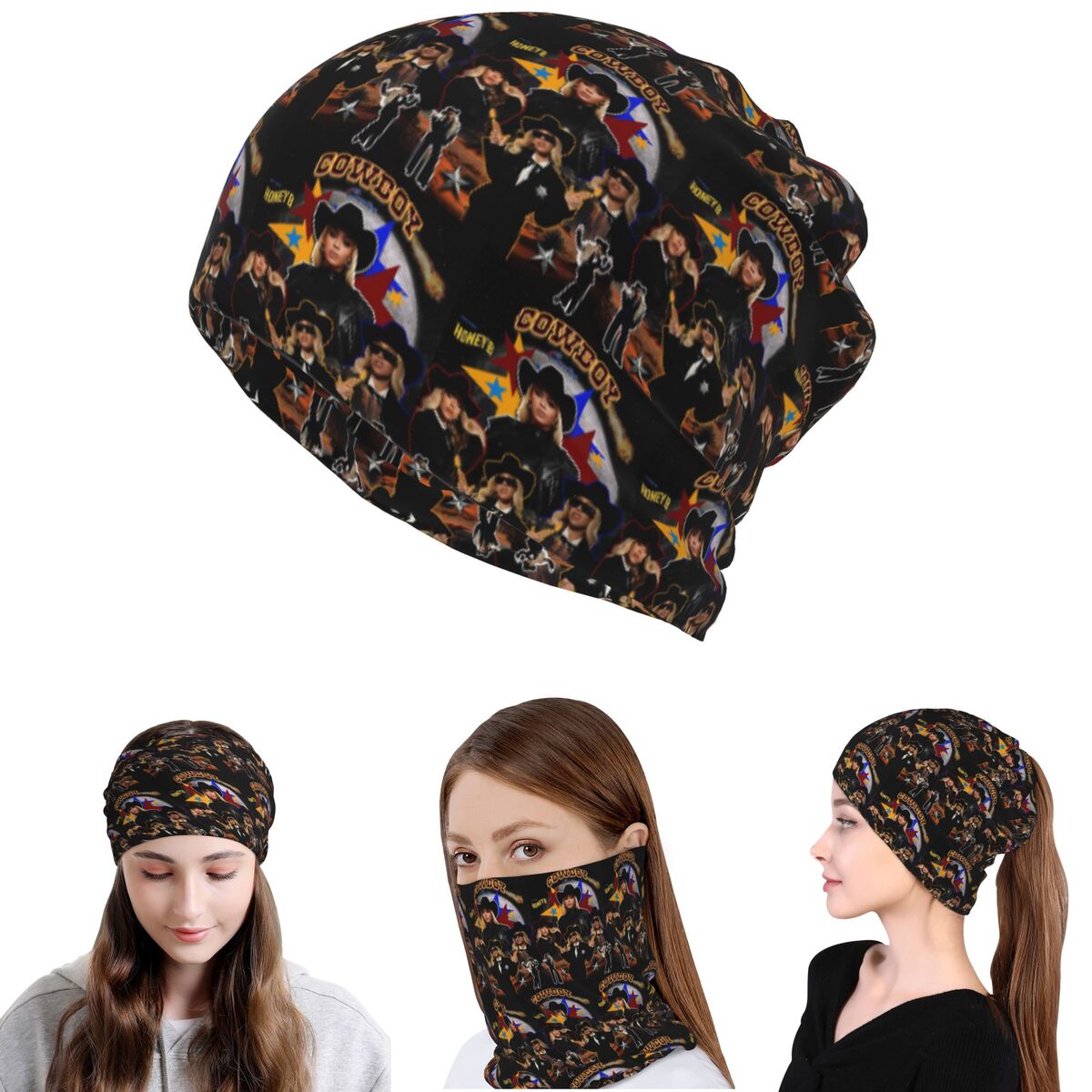 Knit Beanie Hat Warm - Cowboy Carter Beyonce Nowy Album Bandana